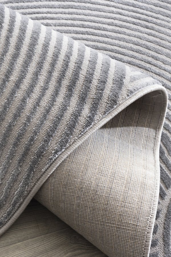 TEPPI Moda gulvtppe m. mnster, rektangulr - gr polyester (200x290)