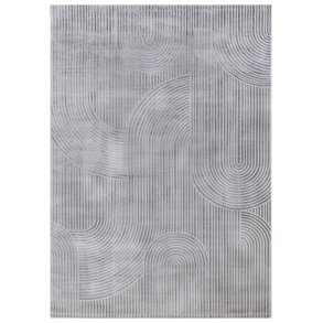 TEPPI Moda gulvtppe m. mnster, rektangulr - gr polyester (200x290)