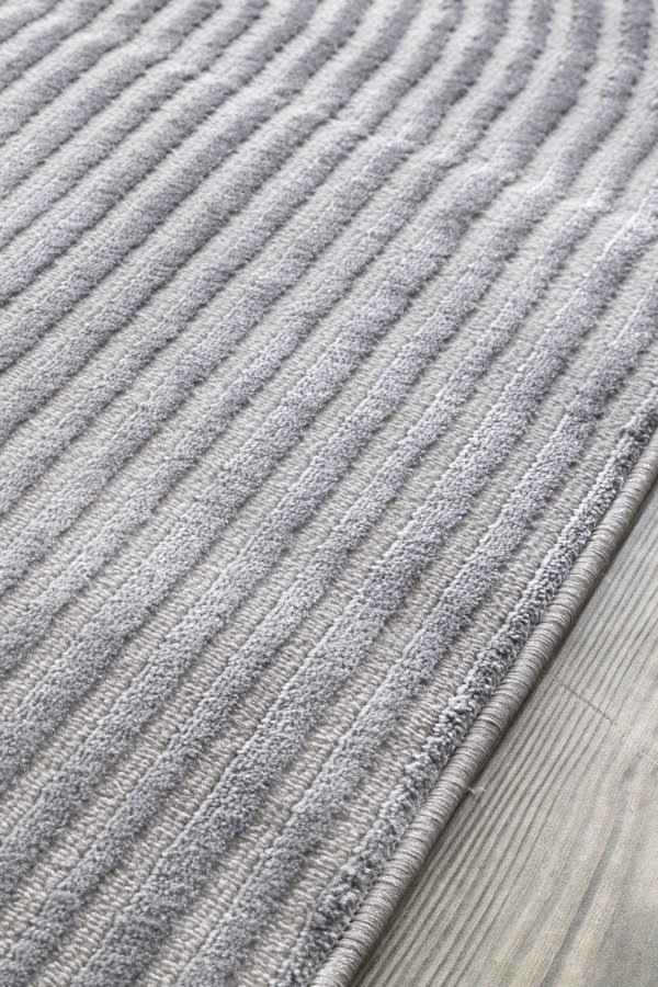 TEPPI Moda gulvtppe m. mnster, rektangulr - gr polyester (200x290)