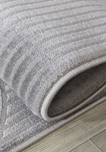 TEPPI Moda gulvtppe m. mnster, rektangulr - gr polyester (200x290)