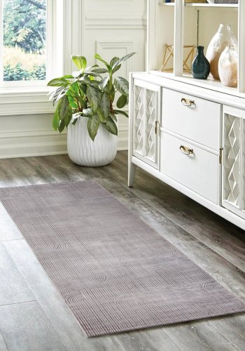 TEPPI Moda gulvtppe m. mnster, rektangulr - gr polyester (200x290)