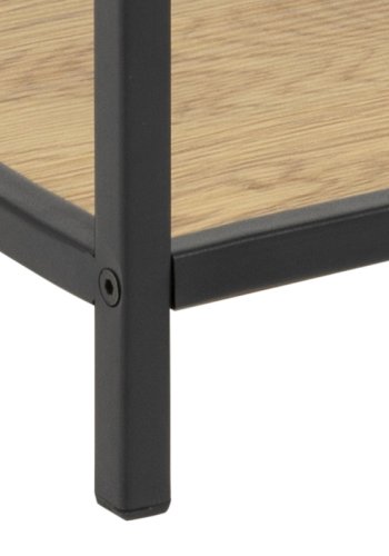 ACT NORDIC Seaford natbord - natur/sort papir vildeg/metal, m. 1 skuffe og 1 hylde