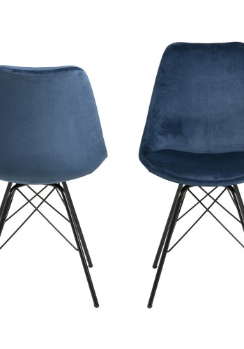 ACT NORDIC Eris spisebordsstol - marinebl stof og sort metal