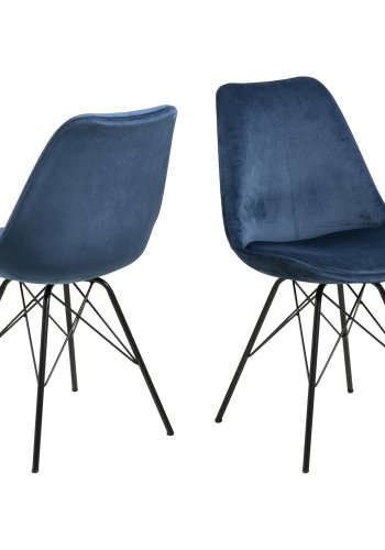 ACT NORDIC Eris spisebordsstol - marinebl stof og sort metal