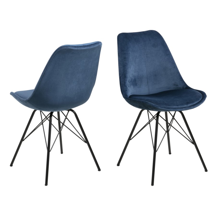 ACT NORDIC Eris spisebordsstol - marinebl stof og sort metal