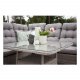 VENTURE DESIGN Washington Flexi hjrne havesofa med gr hynder og glasbord - gr aluminium