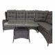 VENTURE DESIGN Washington Flexi hjrne havesofa med gr hynder og glasbord - gr aluminium