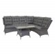 VENTURE DESIGN Washington Flexi hjrne havesofa med gr hynder og glasbord - gr aluminium