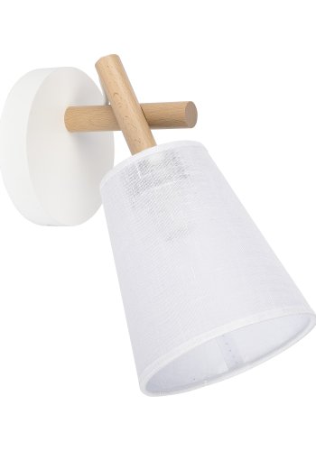 TK Vaio vglampe - hvid stof og tr