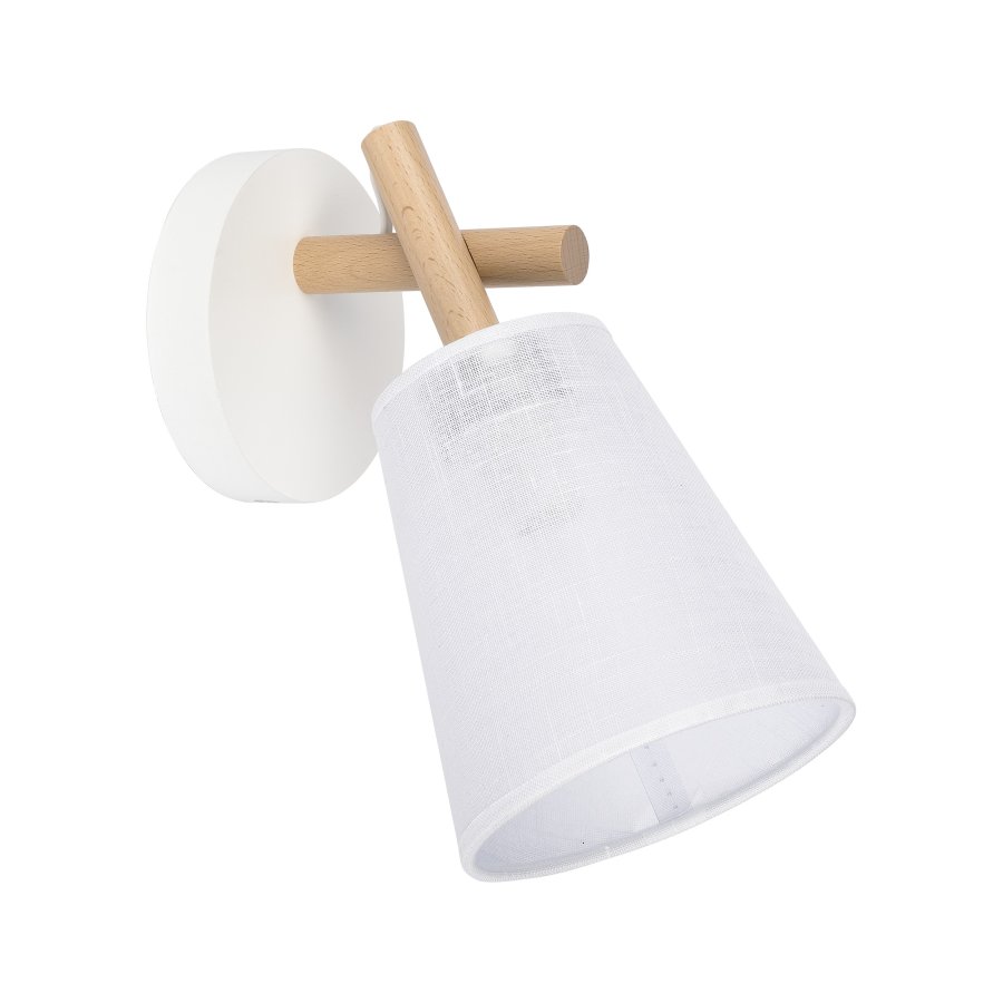 TK Vaio vglampe - hvid stof og tr