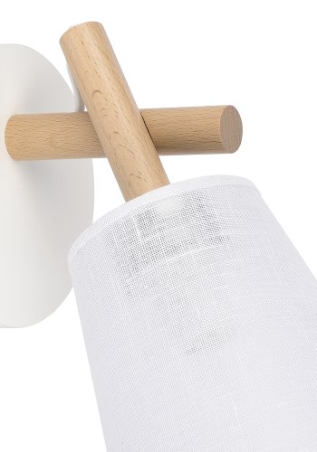 TK Vaio vglampe - hvid stof og tr