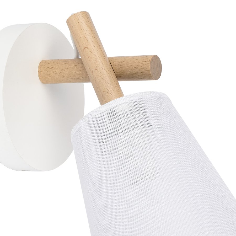 TK Vaio vglampe - hvid stof og tr