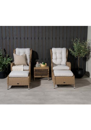 VENTURE DESIGN Washington lounge havest m. natur hynder og glasbord - natur rattan