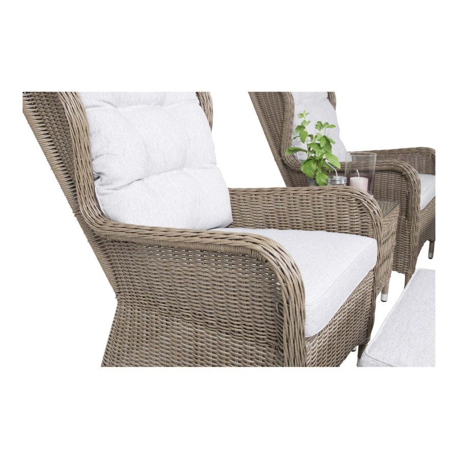 VENTURE DESIGN Washington lounge havest m. natur hynder og glasbord - natur rattan