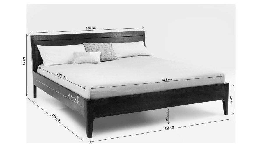 KARE DESIGN Brooklyn Walnut sengeramme - valnddebrunt sheeshamtr (160x200)