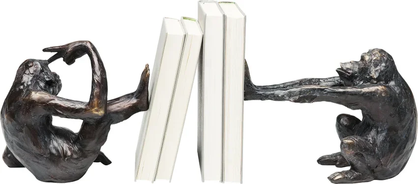 KARE DESIGN Monkey bogsttte - sort polyresin (st med 2)