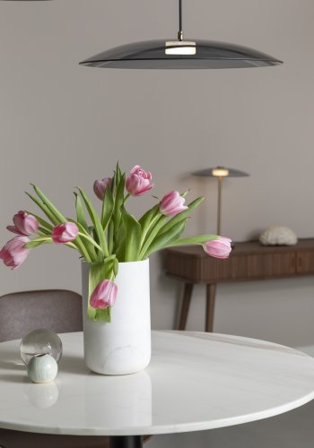 ZUIVER Fajen vase, rund - hvid marmor