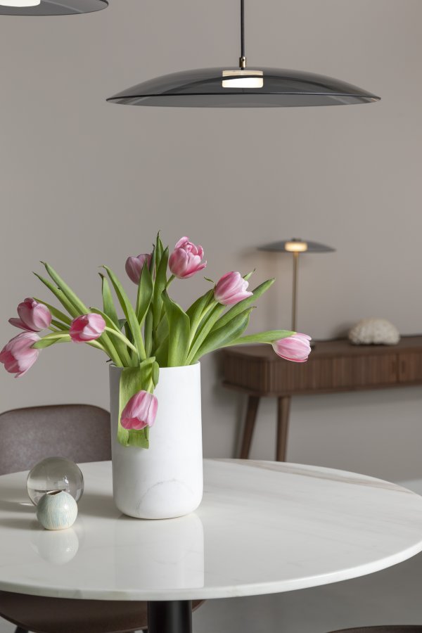 ZUIVER Fajen vase, rund - hvid marmor