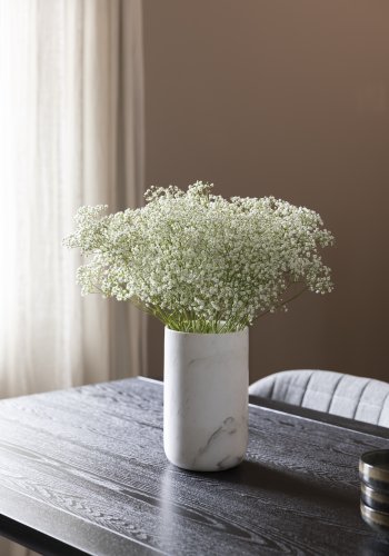 ZUIVER Fajen vase, rund - hvid marmor