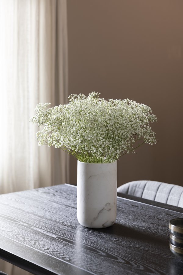 ZUIVER Fajen vase, rund - hvid marmor