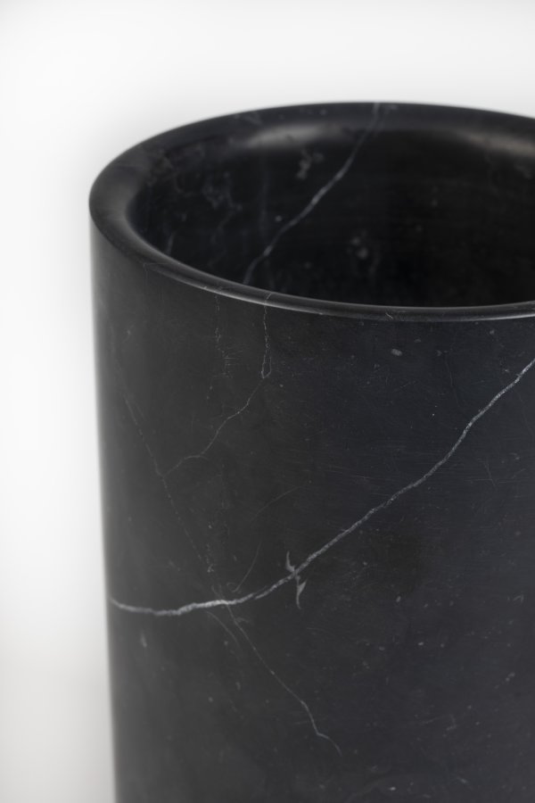 ZUIVER Fajen vase, rund - sort marmor