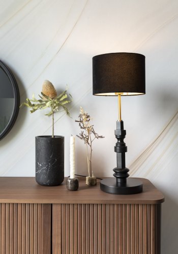 ZUIVER Fajen vase, rund - sort marmor