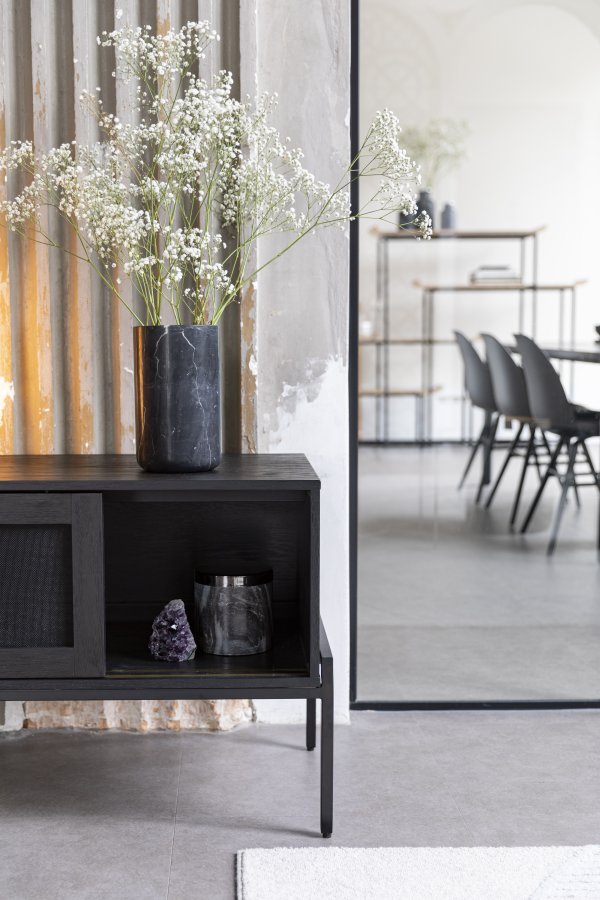 ZUIVER Fajen vase, rund - sort marmor