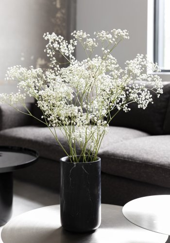 ZUIVER Fajen vase, rund - sort marmor