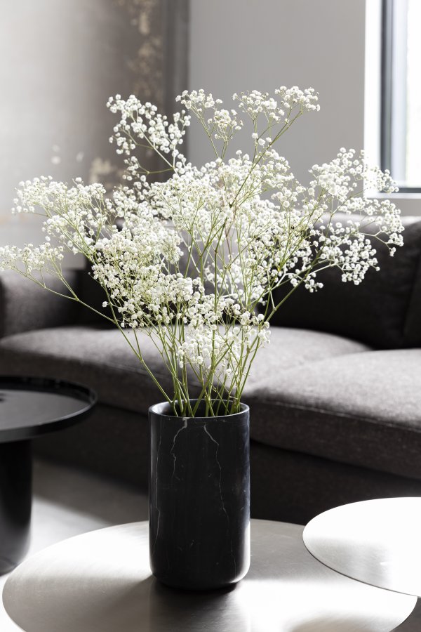 ZUIVER Fajen vase, rund - sort marmor