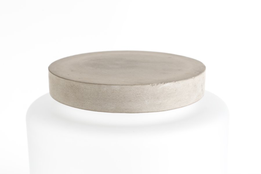 ZUIVER Reina L vase, rund, m. lys, genopladelig - glas og gr beton