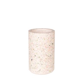 ZUIVER Fajen vase, rund - lyserd terrazzo