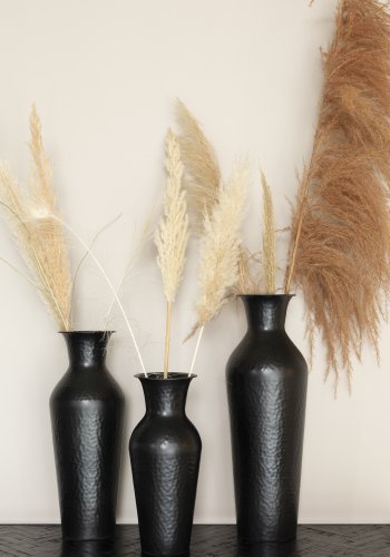 WHITE LABEL LIVING Dunja M vase, rund - antik sort stl (H:49)