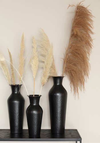 WHITE LABEL LIVING Dunja M vase, rund - antik sort stl (H:49)