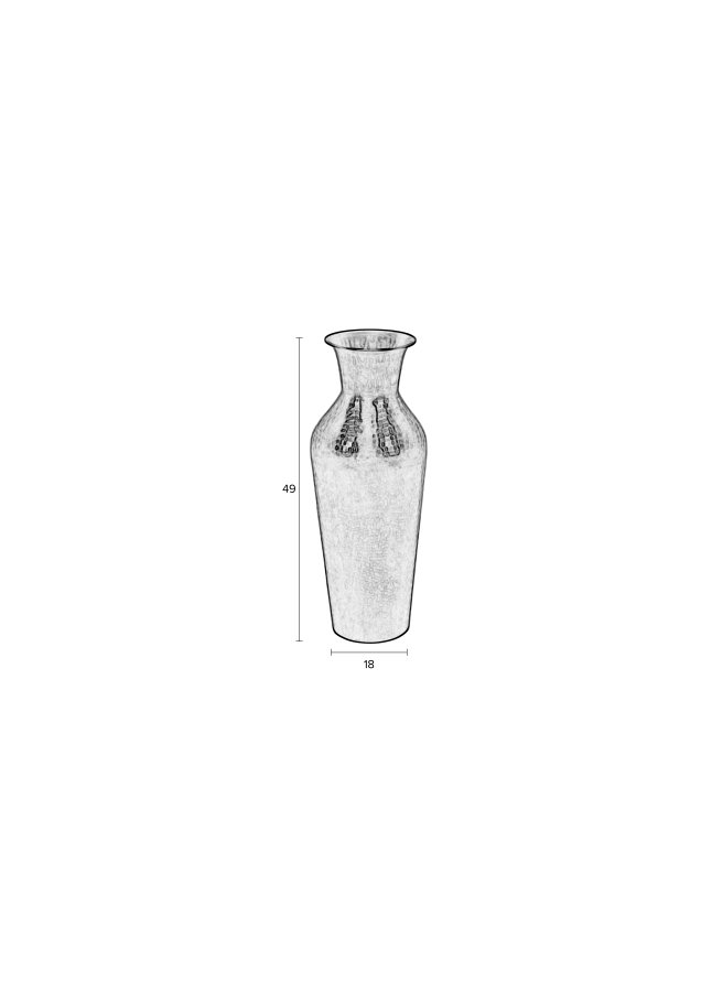 WHITE LABEL LIVING Dunja M vase, rund - antik sort stl (H:49)