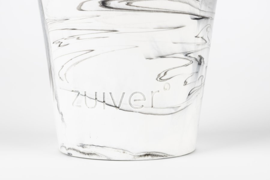 ZUIVER Conic vase M, rund - hvid og sort harpiks