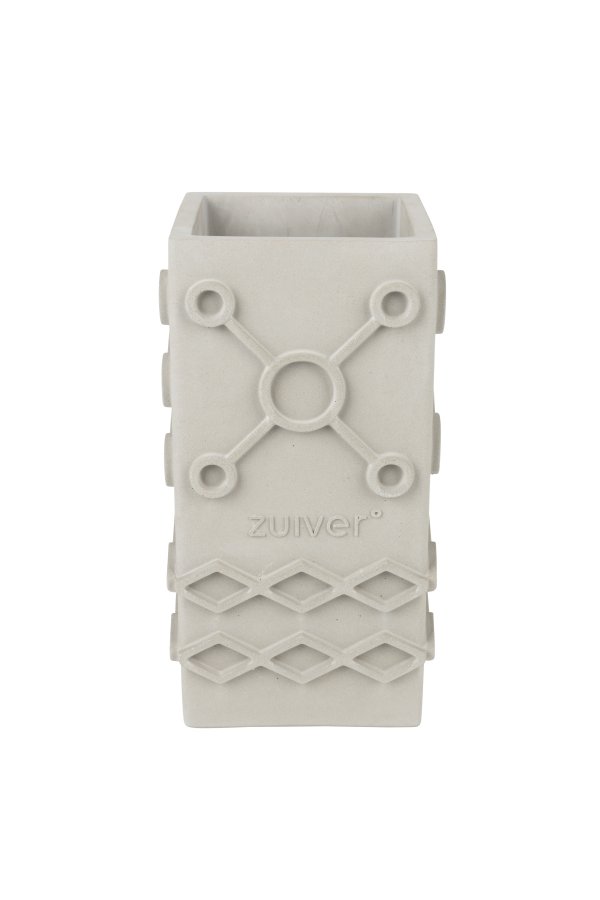 ZUIVER Graphic vase, kvadratisk - gr beton