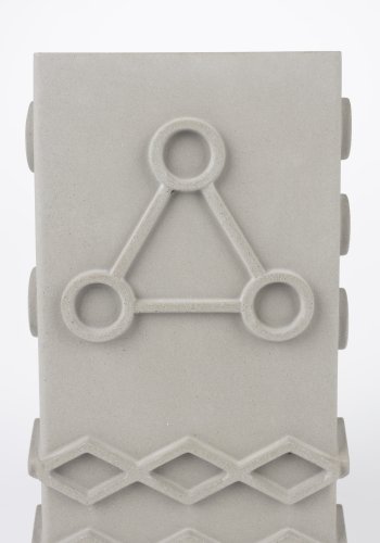 ZUIVER Graphic vase, kvadratisk - gr beton