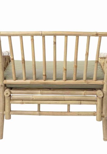 BLOOMINGVILLE Sole loungestol - natur polyester/bambustr, m. armln, inkl. hynde