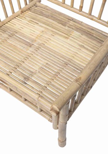 BLOOMINGVILLE Sole loungestol - natur polyester/bambustr, m. armln, inkl. hynde