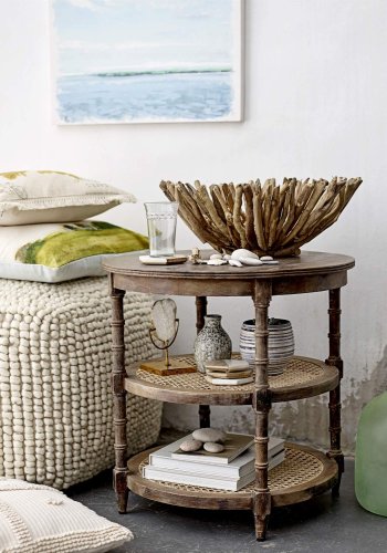 CREATIVE COLLECTION Fleur de sel puf - natur uld, kvadratisk (61x61)