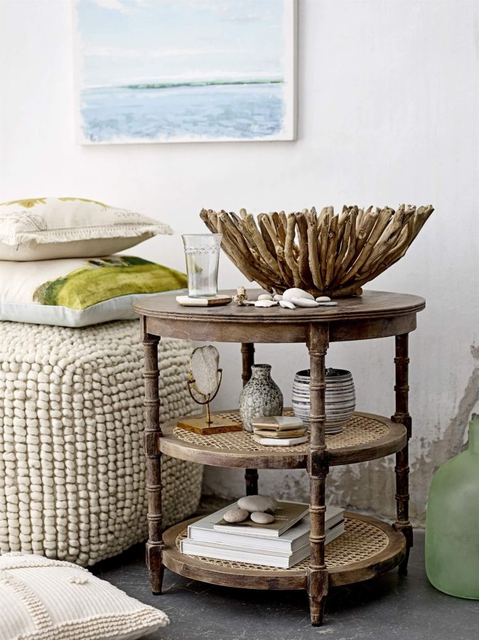 CREATIVE COLLECTION Fleur de sel puf - natur uld, kvadratisk (61x61)