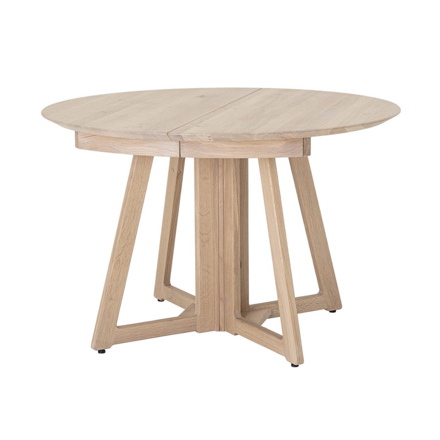 BLOOMINGVILLE rund Owen spisebord m. udtrk - natur hvidvasket egetr (118/168/218)