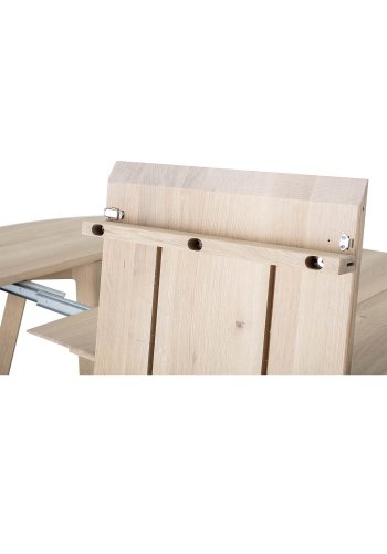 BLOOMINGVILLE rund Owen spisebord m. udtrk - natur hvidvasket egetr (118/168/218)