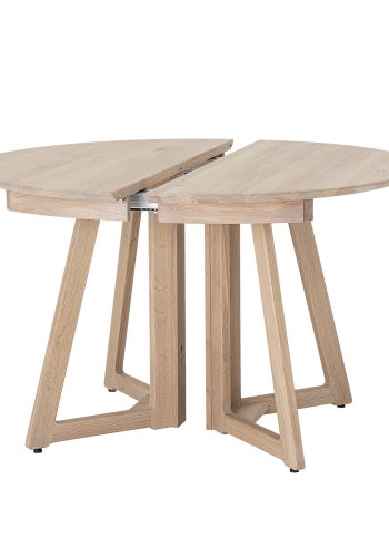 BLOOMINGVILLE rund Owen spisebord m. udtrk - natur hvidvasket egetr (118/168/218)
