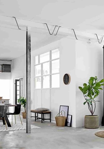 BLOOMINGVILLE gulvtppe - hvid bomuld, rektangulr (300x200)