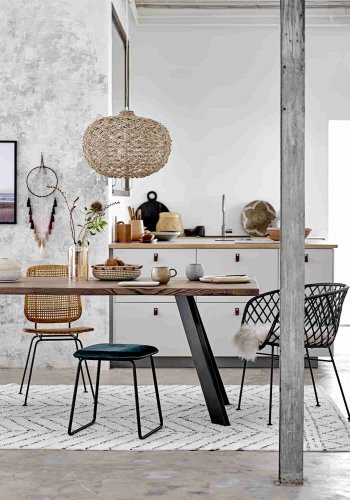 BLOOMINGVILLE gulvtppe - hvid bomuld, rektangulr (300x200)