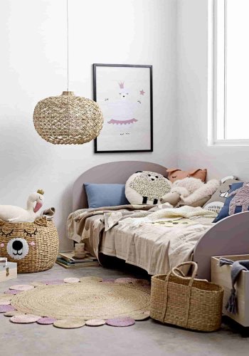 BLOOMINGVILLE MINI kurv - natur flettet vandhyacint, rund ( 50)