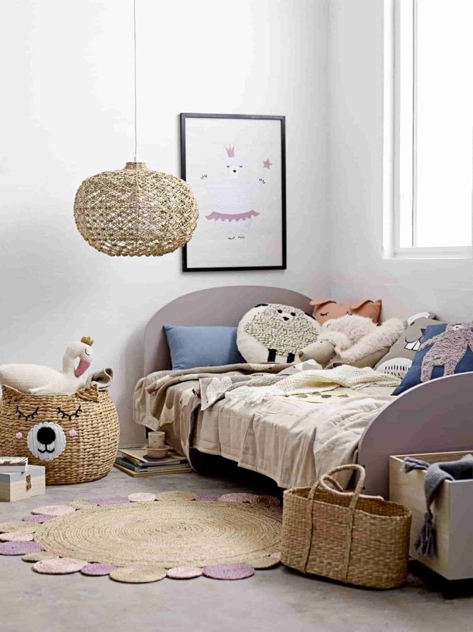 BLOOMINGVILLE MINI kurv - natur flettet vandhyacint, rund ( 50)