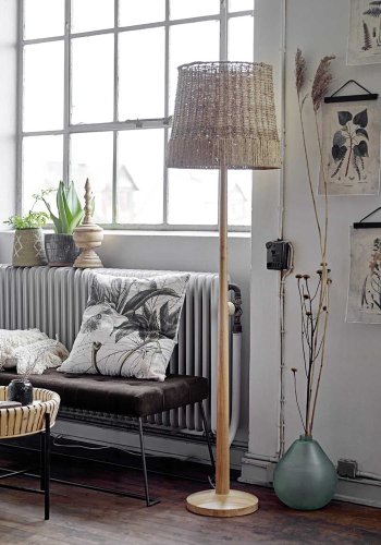 CREATIVE COLLECTION gulvlampe - natur rattan og gummitr