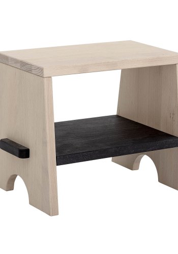 BLOOMINGVILLE MINI rektangulr taburet m. hylde - natur hvidvasket bg 